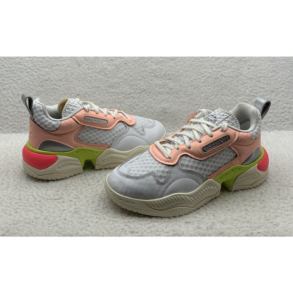 Adidas Running Shoes Womens 7 Super‎ Court RX Fashion Sneakers Pink White FV3675
